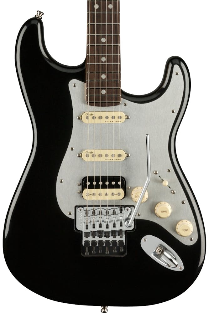 Fender American Ultra Luxe Stratocaster Floyd Rose HSS in Mystic Black