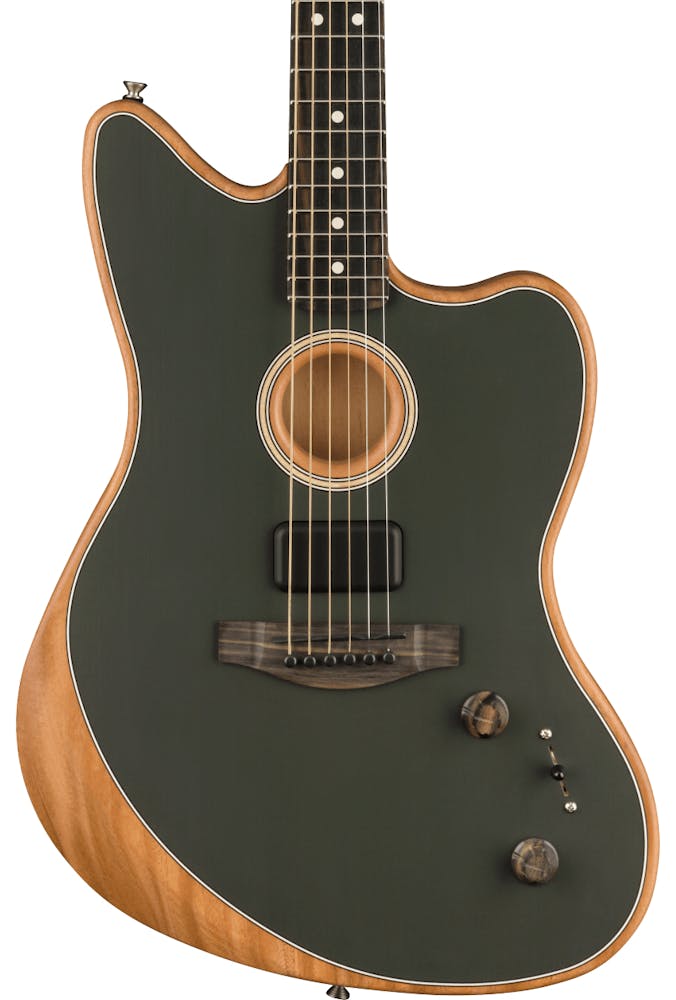 Fender American Acoustasonic Jazzmaster Acoustic/Electric Guitar in Tungsten