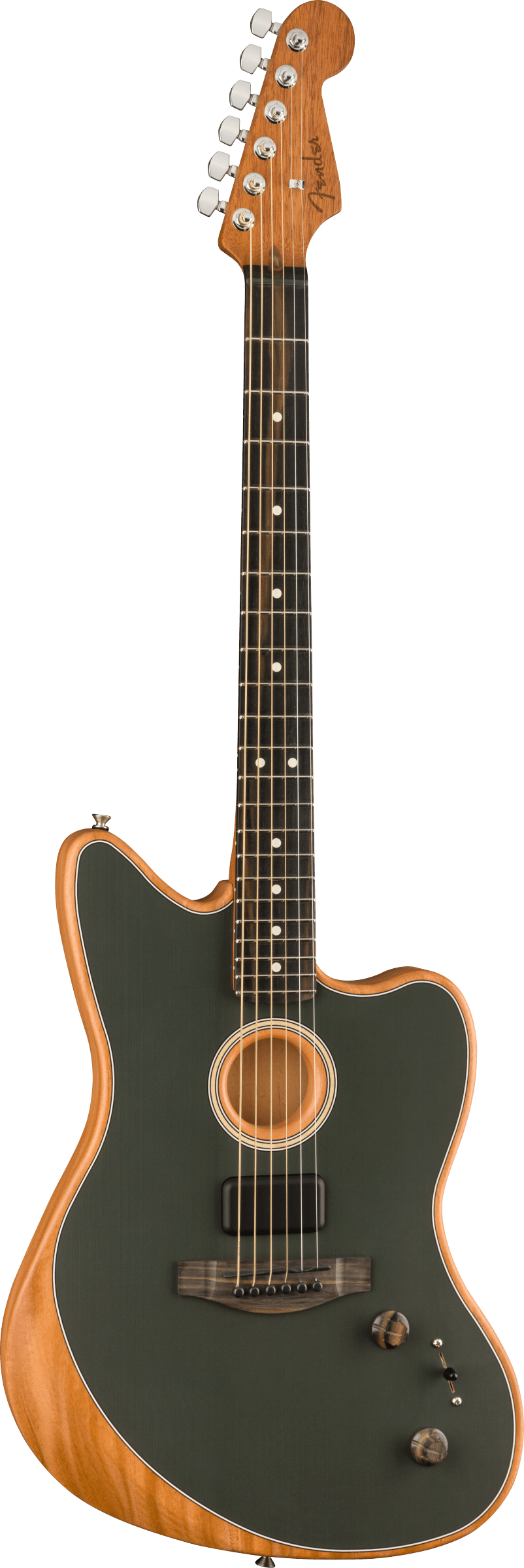 Fender Acoustasonic Jazzmaster Acoustic/Electric Guitar in Tungsten ...