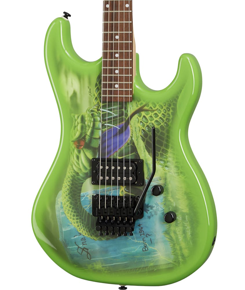 Kramer Snake Sabo Signature Baretta Electric Guitar in Green with Snake Graphic