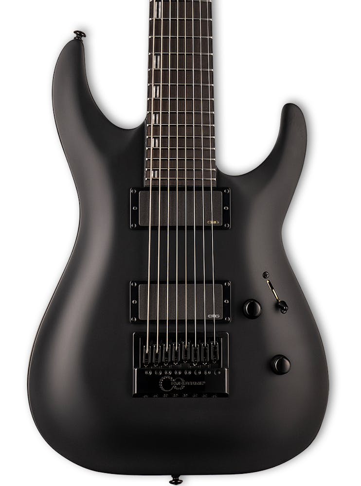 ESP LTD H-1008 Baritone EverTune 8-String Electric Guitar in Black Satin