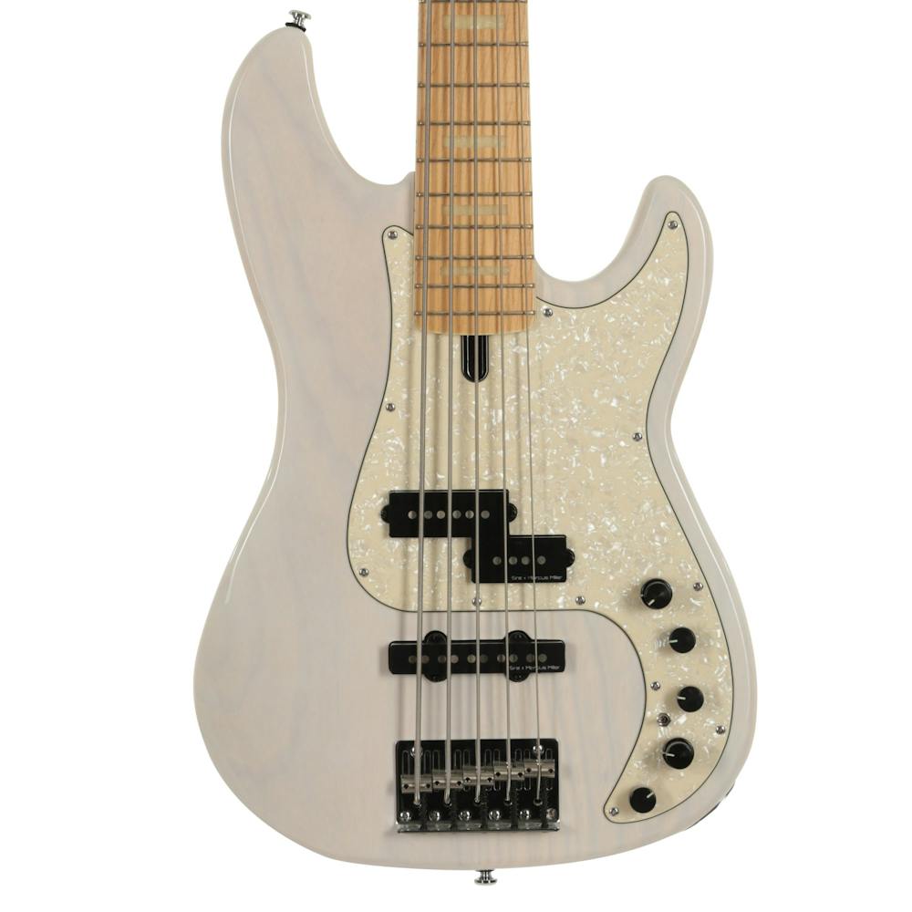 Sire Version 2 Updated Marcus Miller P7 Swamp Ash 5-String Bass in White Blonde