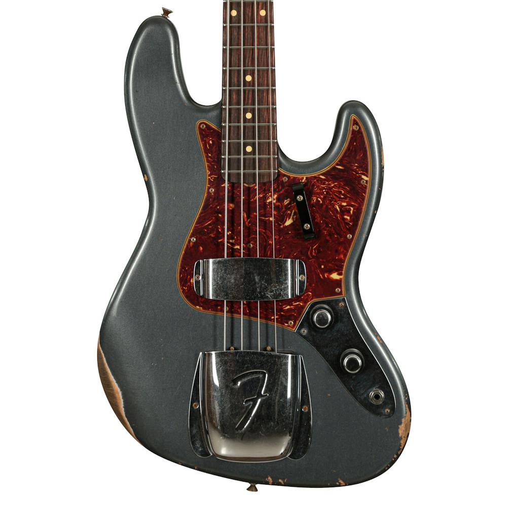 Fender Custom Shop '62 Jazz Bass Relic Aged in Charcoal Frost Metallic