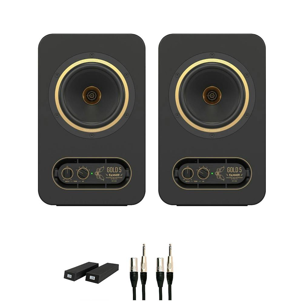 Tannoy Gold 5 Speaker Bundle with Universal Acoustics foam pads and cables