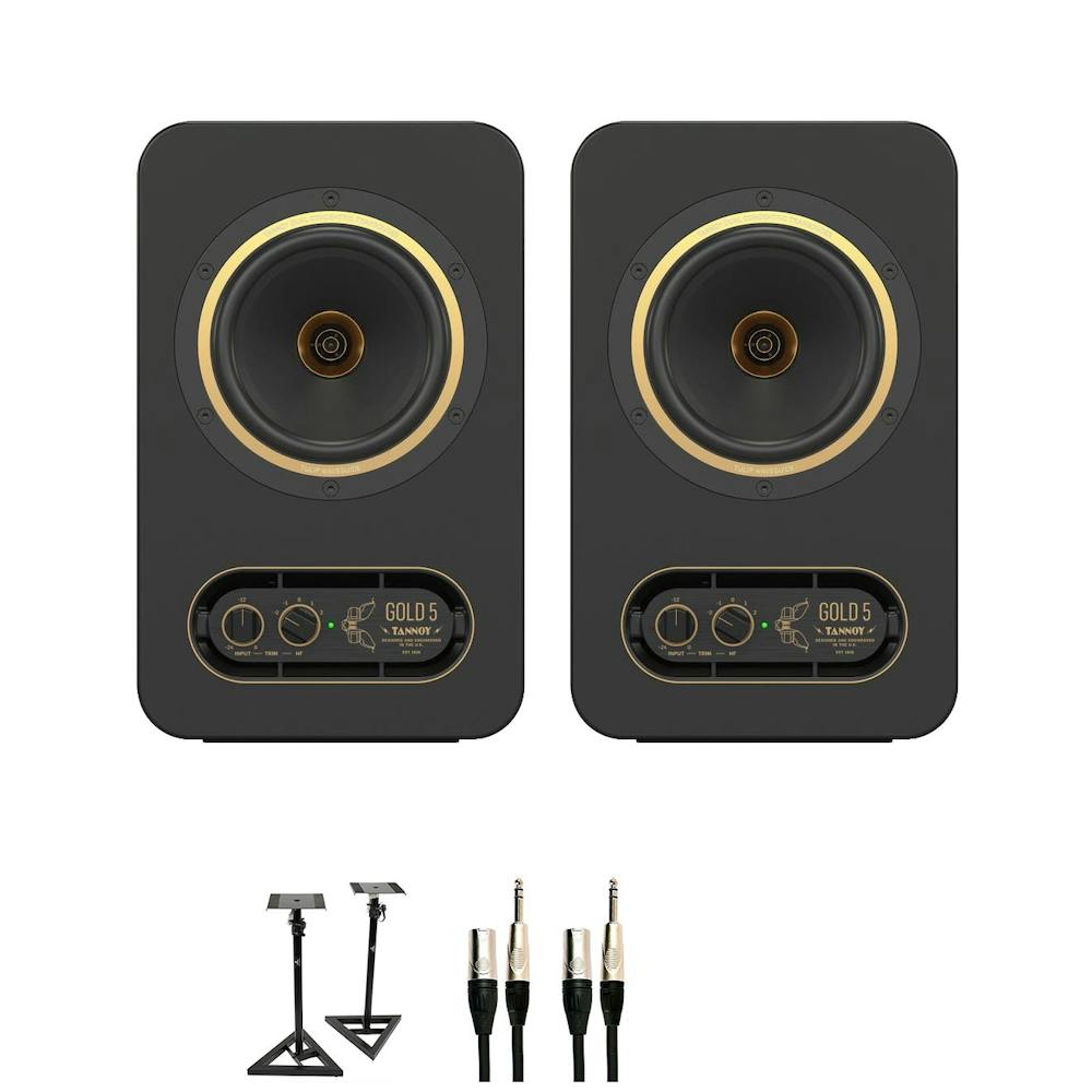 Speaker Bundle for Tannoy Gold 5 Speakers with stands and cables
