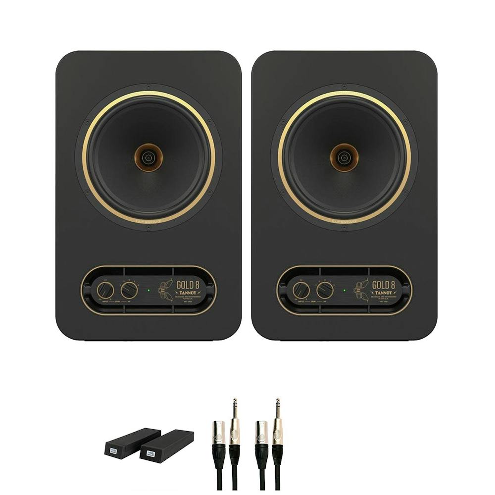 Tannoy Gold 8 Speaker Bundle with Universal Acoustics foam pads and cables