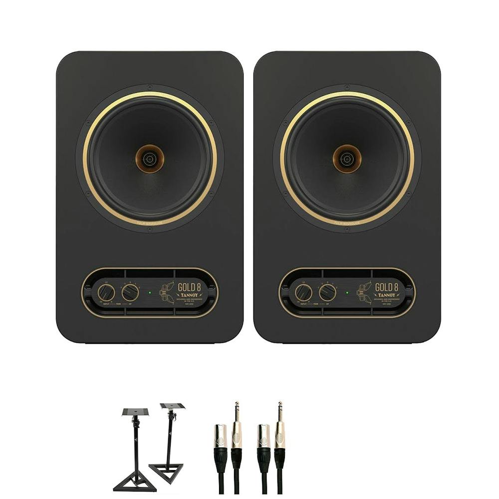 Speaker Bundle for Tannoy Gold 8 Speakers with stands and cables
