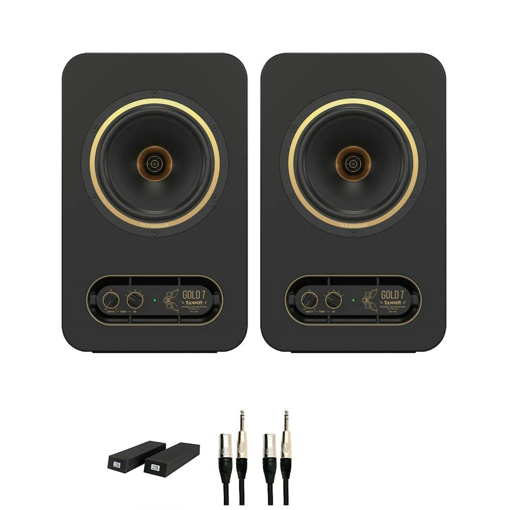 Tannoy Gold 7 Speakers Bundle with Universal Acoustics foam pads and cables