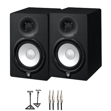 Yamaha HS7 Monitor Speaker Bundle in Black with Speaker Stands