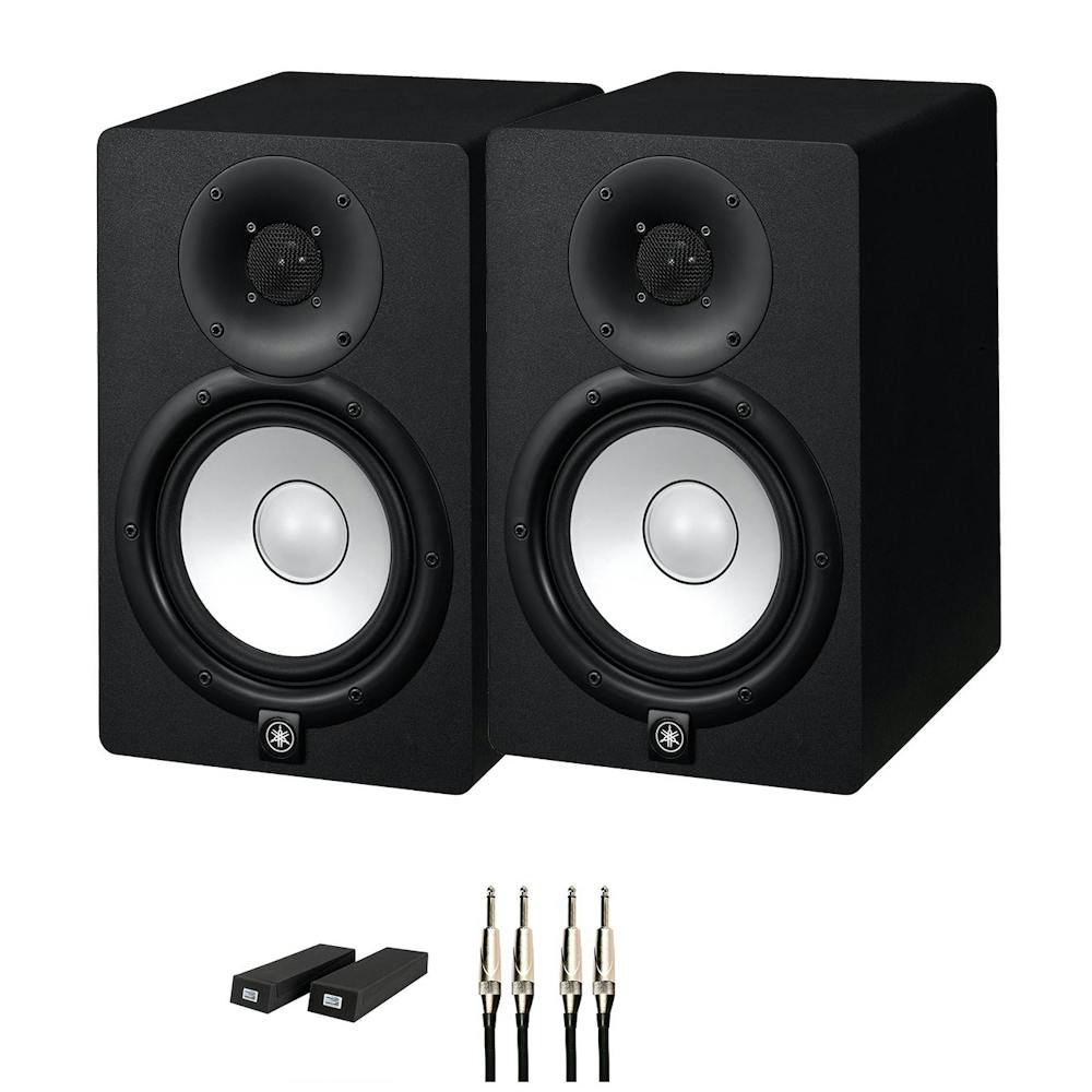 Yamaha HS7 Monitor Bundle in Black with Vibro-Pads and Cables
