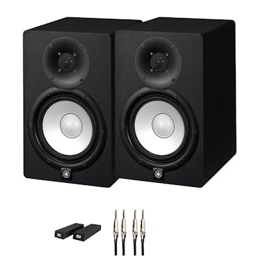 Yamaha HS7 Monitor Bundle in Black with RoXdon Monitor Pads and Cables