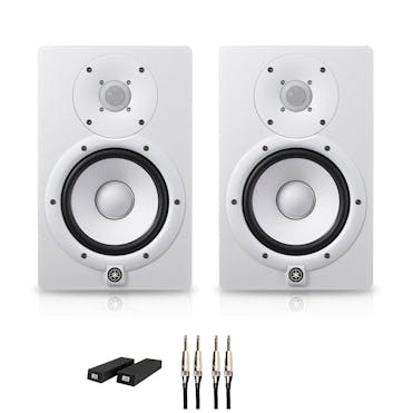 Yamaha HS7 Monitor Bundle in White with UA Monitor Pads and Cables