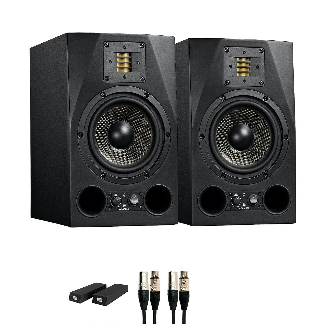 ADAM Audio A7X Monitor Bundle With Vibro-Pad Desktop Speaker Stands and Cables