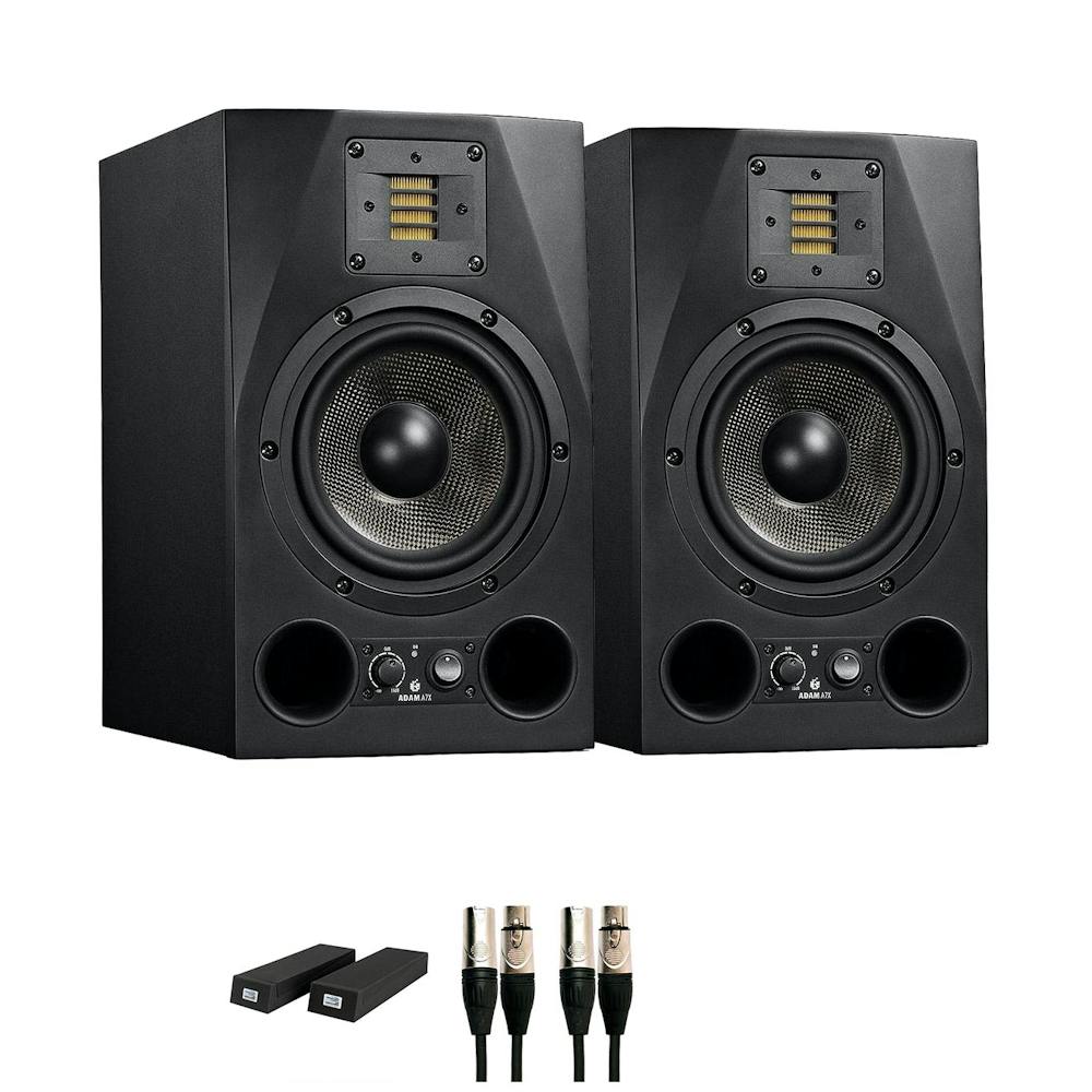 Adam A7X Monitor Bundle With Vibro-Pad Desktop Speaker Stands and Cables