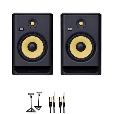 KRK RP8 Bundle with Stands and Cables