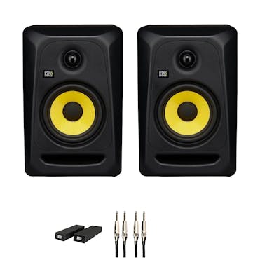 KRK Classic 5 Studio Monitor Bundle with Isolation Pads and Cables