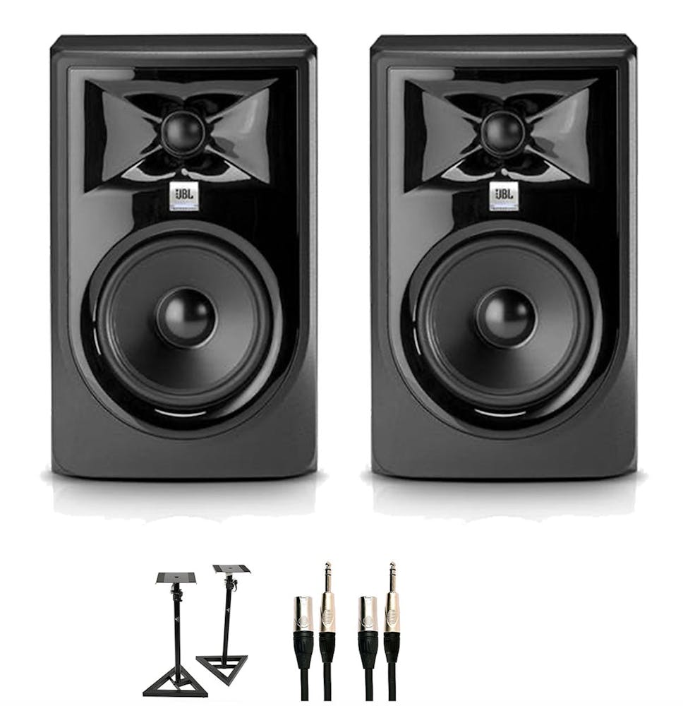 Speaker bundle for JBL 305 5" Speaker with stands and cables