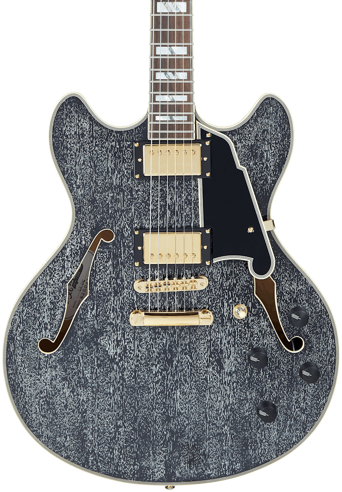 D'Angelico Excel DC Semi Hollow in Black Dog