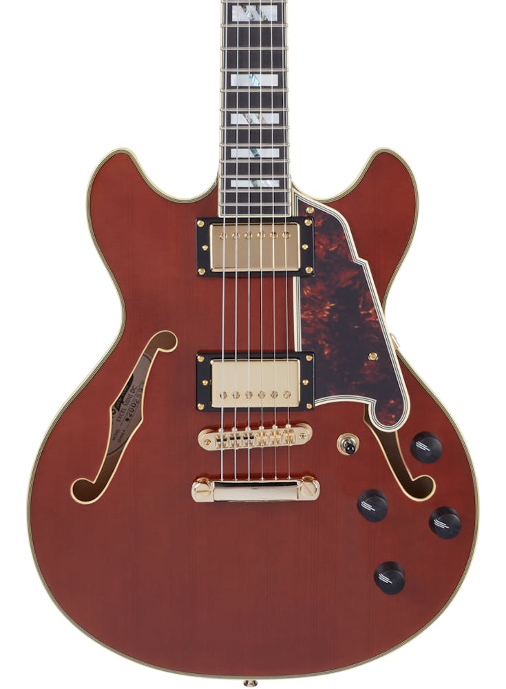 D'Angelico Excel Mini DC Semi-Hollow Electric Guitar in Viola