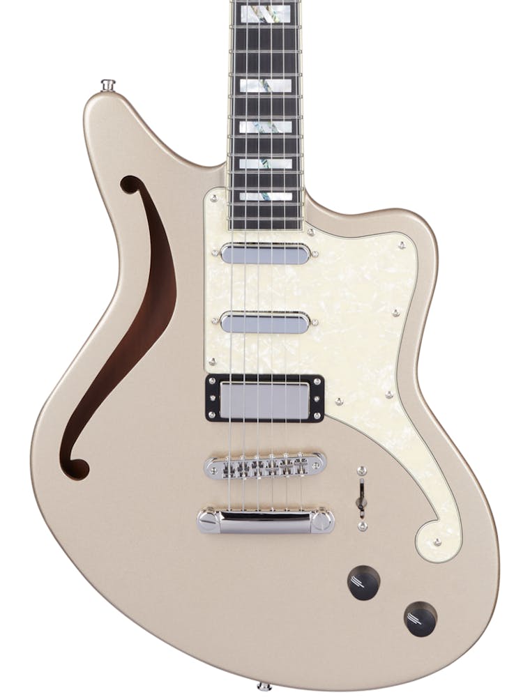 D'Angelico Deluxe Bedford SH Semi-Hollow Electric Guitar in Desert Gold