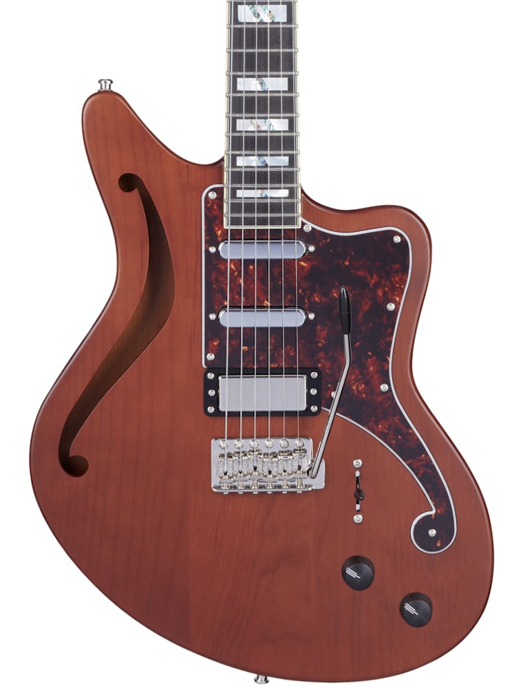 D'Angelico Deluxe Bedford SH Semi-Hollow Electric Guitar in Matte Walnut