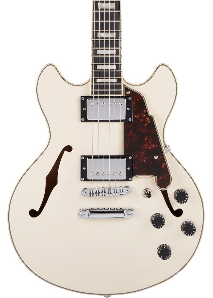 D'Angelico Premier Mini DC Semi-Hollow Electric Guitar in Champagne