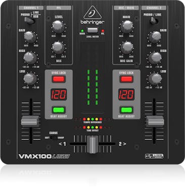 Behringer VMX100USB 2-Channel DJ Mixer With USB Interface