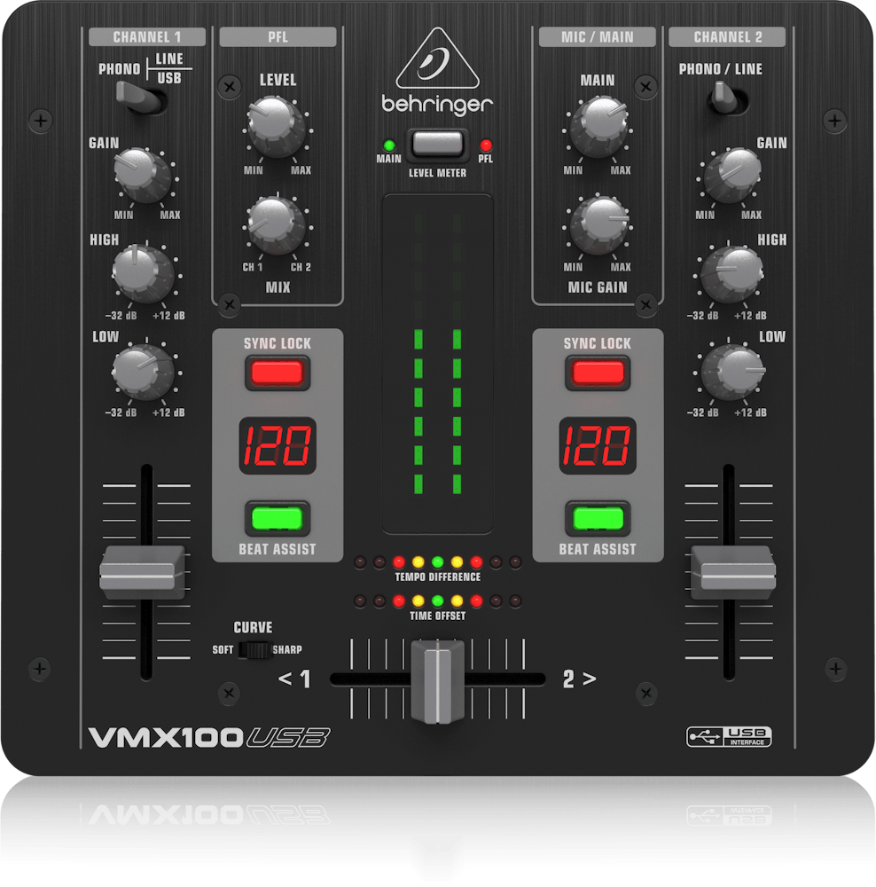 B Stock : Behringer VMX100USB 2-Channel DJ Mixer With USB Interface
