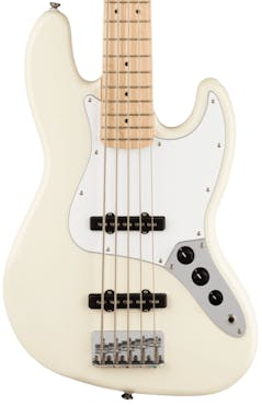 Squier Affinity Jazz Bass V in Olympic White with Maple Fingerboard