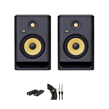 KRK Rokit RP7 G4 Bundle with RoXdon Monitor Pads and cables