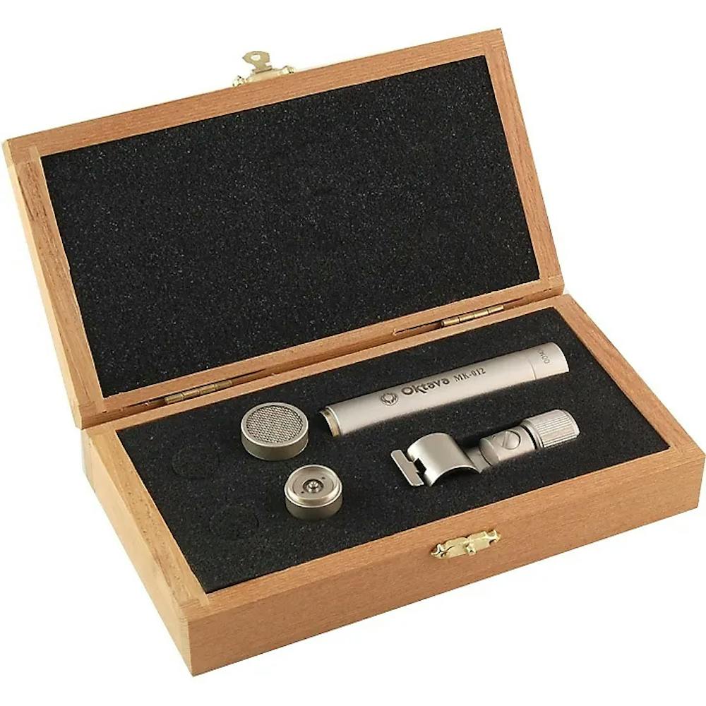 OKTAVA MK-012-01 condenser microphone in Silver with Wooden Box (One capsule per Mic)