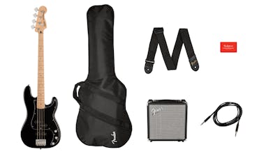 Squier Affinity Precision Bass PJ Pack in Black with Rumble 15W Amp