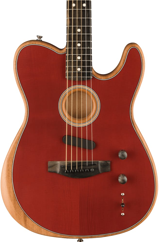 Fender American Acoustasonic Telecaster Acoustic/Electric Guitar in Crimson Red
