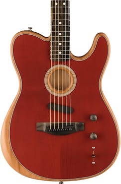 Fender American Acoustasonic Telecaster Acoustic/Electric Guitar in Crimson Red