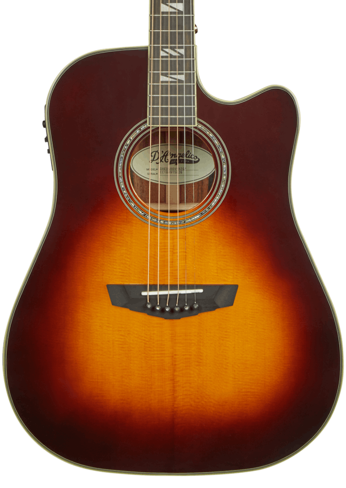 D'Angelico Excel Bowery Dreadnought Cutaway Electro Acoustic Guitar in Vintage Sunburst