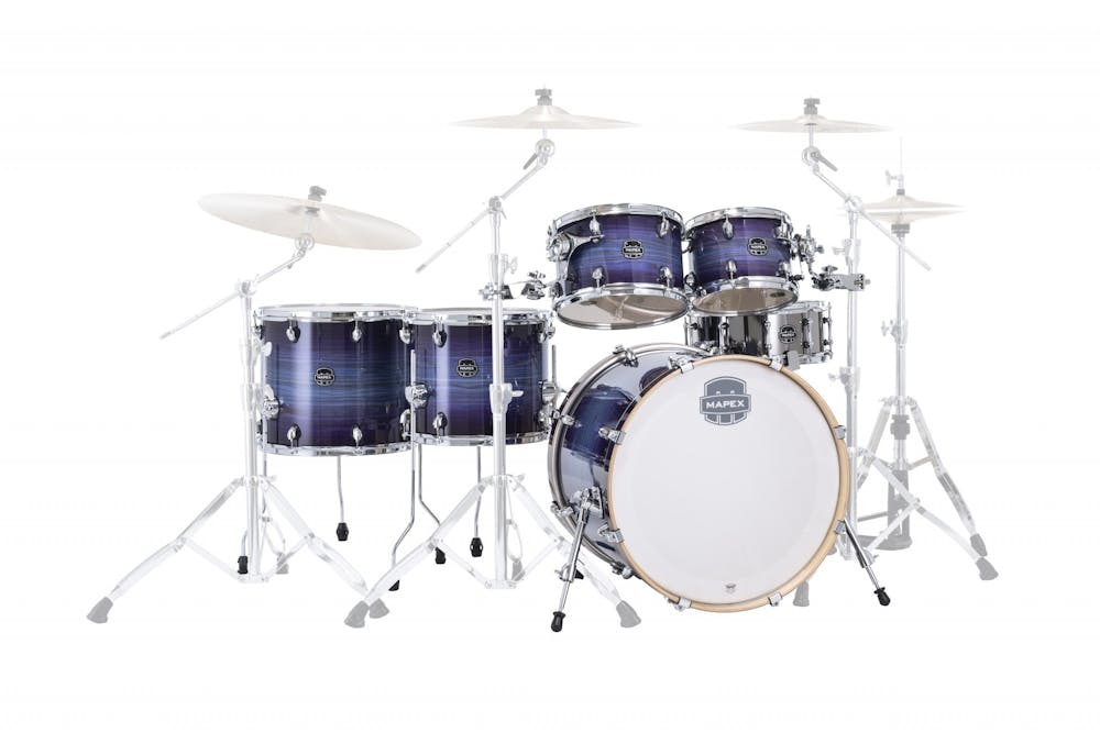 Mapex Armory 6 Piece Rock Fusion Shell Pack 22", 10", 12", 14", 16" w/ 14 x 5.5" Tomahawk Snare in Night Sky Burst Finish