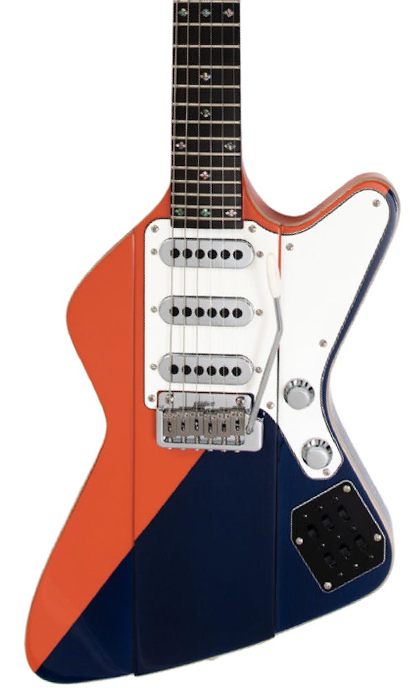 Brian May Guitars Arielle Signature Model in Two-Tone Diagonal Burnt Orange & Trans Blue