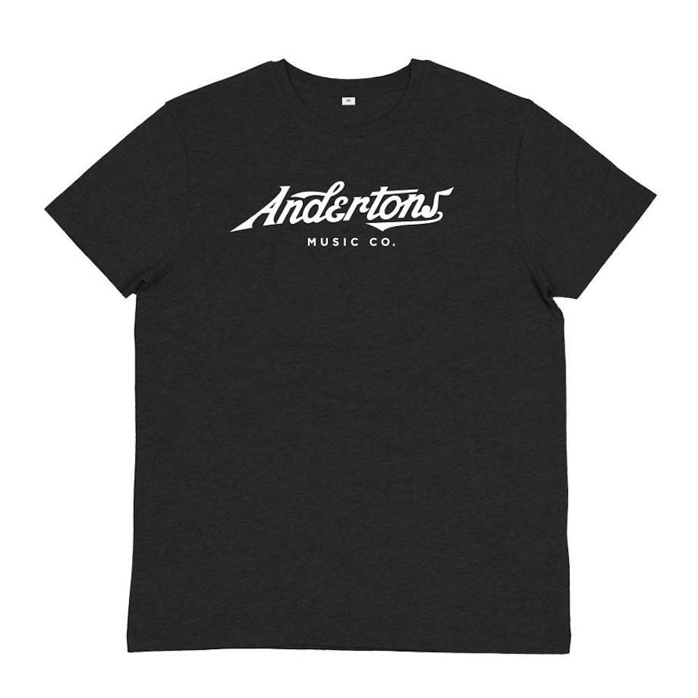 Andertons Script Logo T-Shirt in Charcoal Grey Melange