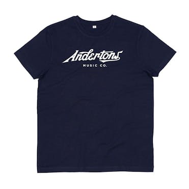 Andertons Classic Script Logo T-Shirt in Navy