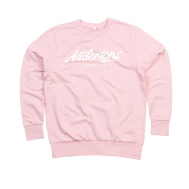 Andertons Classic Script Logo Sweatshirt in Soft Pink