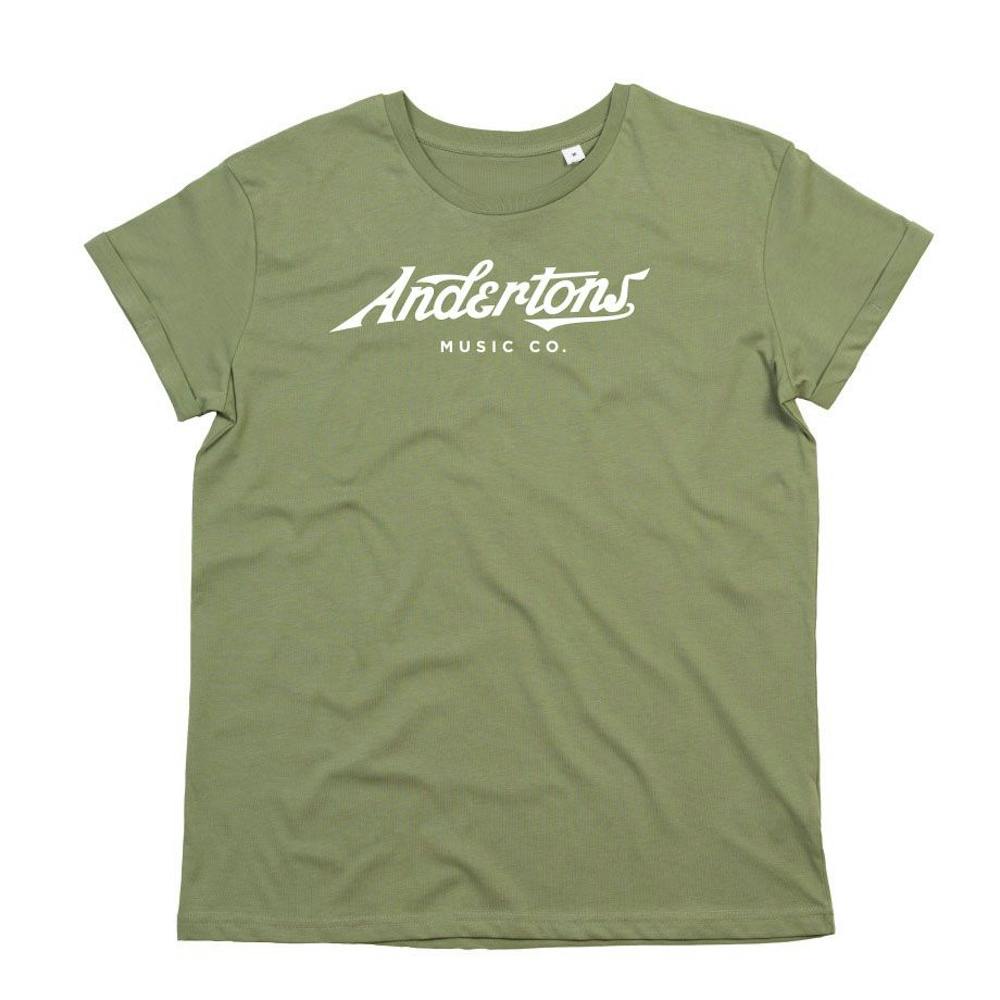 Andertons Classic Script Logo T-Shirt in Soft Olive