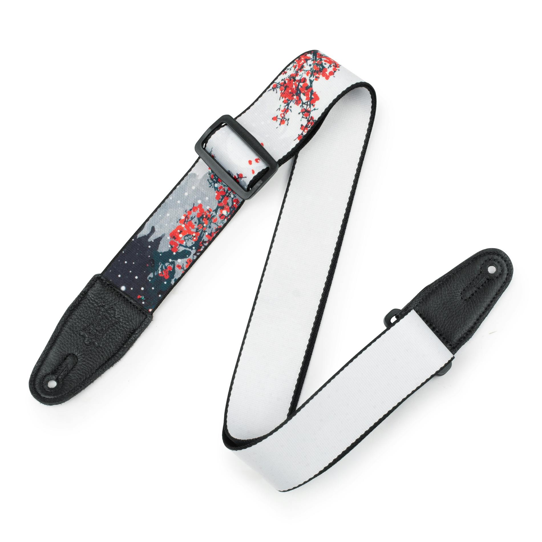 Levy Prints Polyester Guitar Strap in Cherry Blossom Snow - Andertons ...