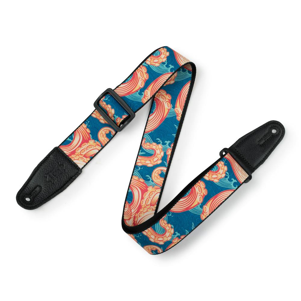 Levy Prints Polyester Guitar Strap in Tentacles Waves
