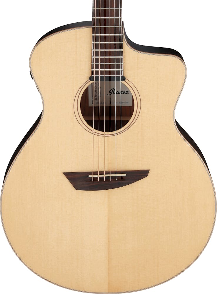 Ibanez Percussive Acoustic Solid Spruce Top in Natural Satin