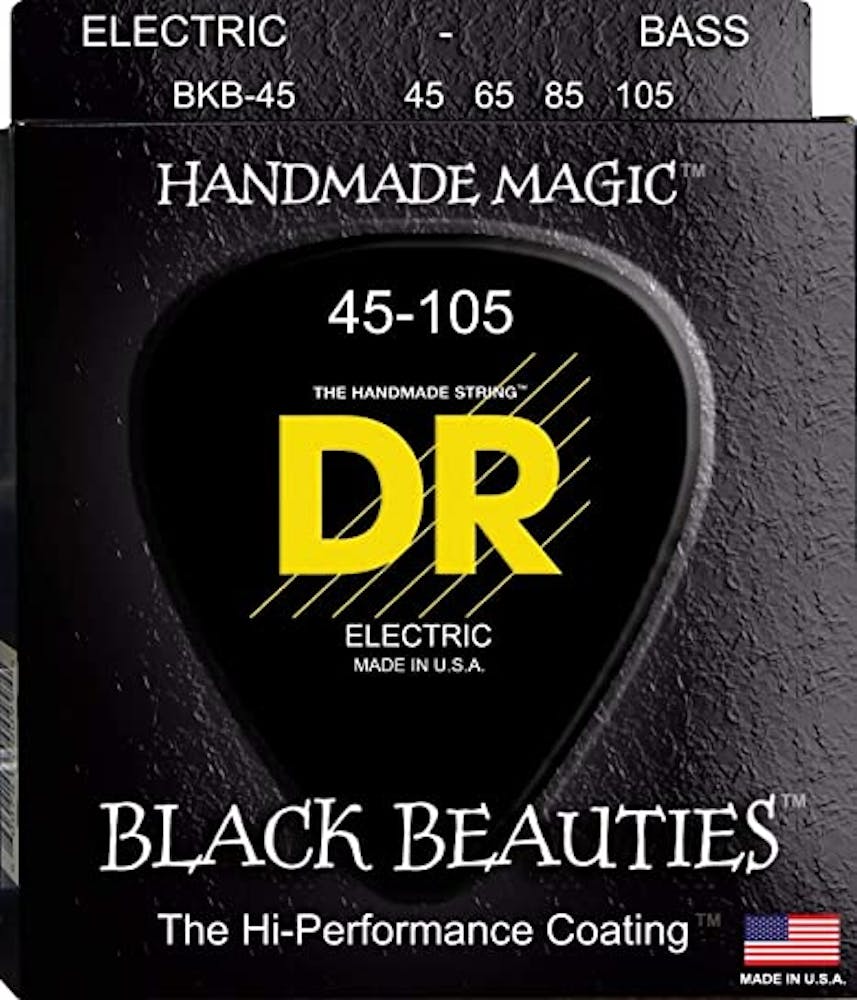 DR Strings BKB-45 Black Beauties Black Coloured Bass Strings Medium 45-105