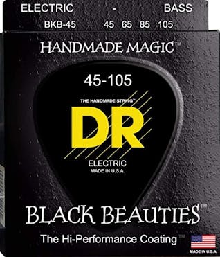 DR Strings BKB-45 Black Beauties Black Coloured Bass Strings Medium 45-105