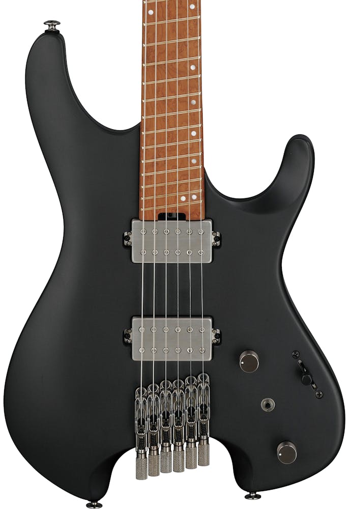 Ibanez QX52-BKF Q Series Headless Electric Guitar HH in Black Flat with Slanted Frets