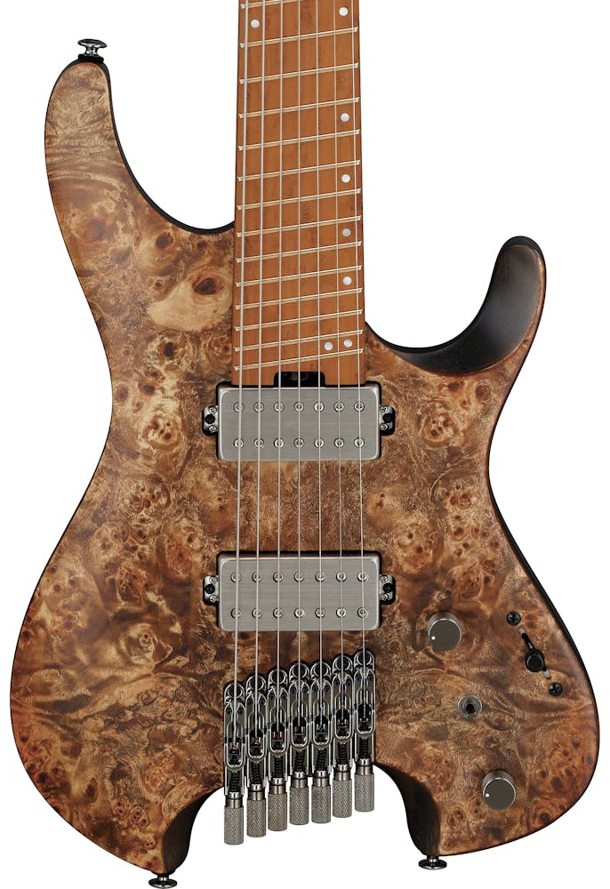 Ibanez QX527PB-ABS Q Series 7-String Headless Electric Guitar HH in Antique Brown Stained with Slanted Frets