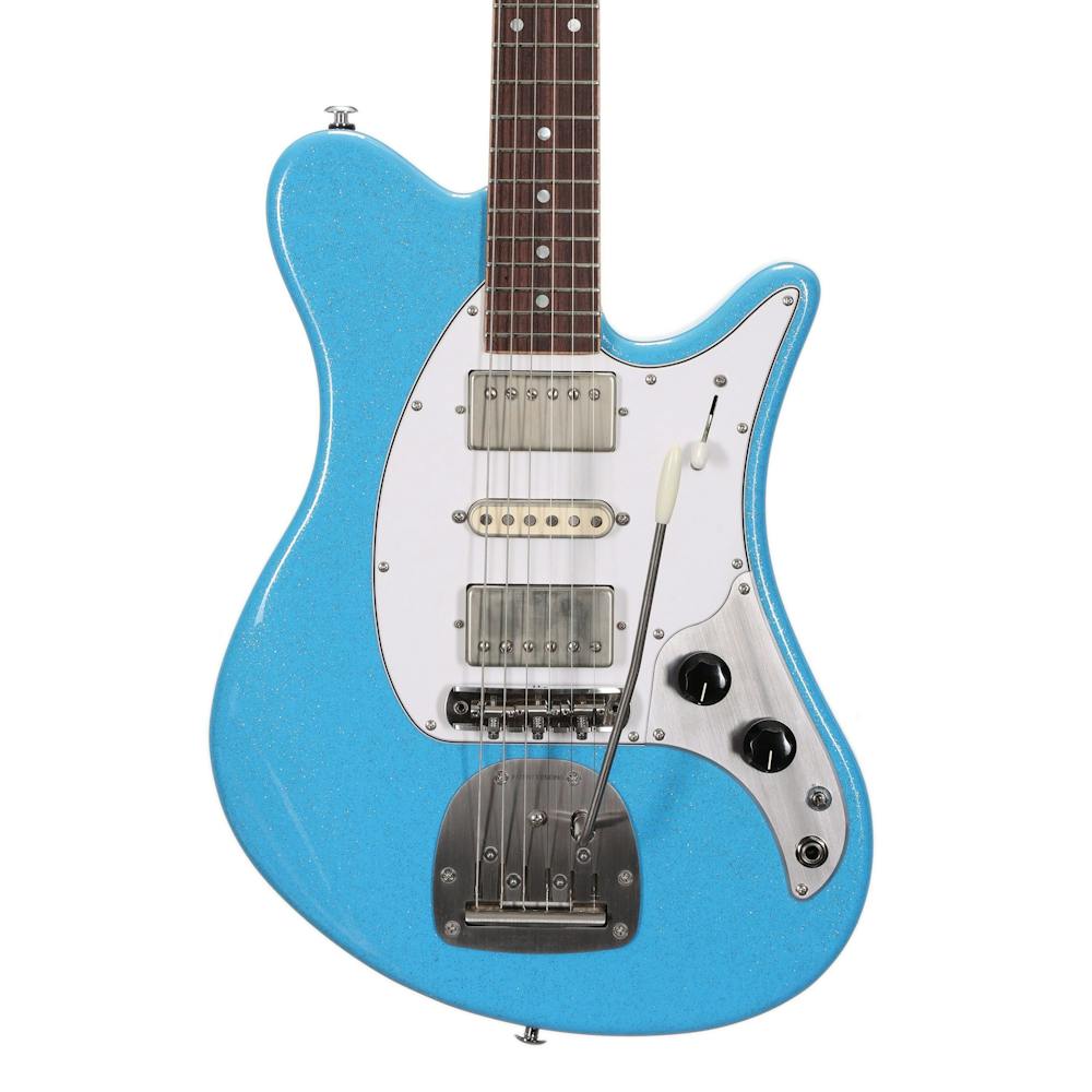 Oopegg Supreme Collection Trailbreaker Mark-I Electric Guitar in Aqua Marine Blue Sparkle with Tremolo