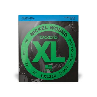 D'Addario EXL220 Nickel Wound Super Light Bass Strings - 40-95 Long Scale